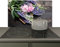KitchenYeah© Spritzschutz Küchenrückwand Vinyl 91x52 cm Küche Deko Wandschutz Wandverkleidung, Herdabdeckplatte Blumen - Vintage - Holz