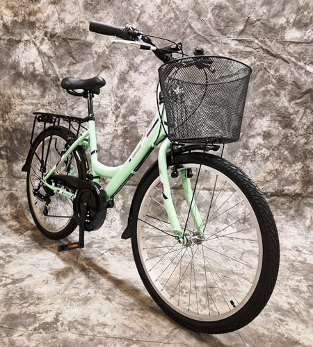 26 Zoll Damencityrad SAFIRO 21-Gang Kettenschaltung, Gepäckträger, Licht und Korb NEU 2608 Mint Bitte BEACHTEN AB 155 cm KÖPERGRÖSSE GEEIGNET !!!!!!!