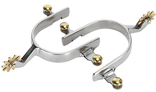 Robusti Speroni di Cavallo in Acciaio Inossidabile, Americani Spri da Cowboy, Progettati per Durata, Comodo Pulsante di Swing in Ottone, Design Elegante e Versatile, Stivali da Equitazione Unisex