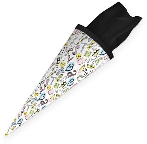 itenga Geschwisterschultüte 35cm Motiv Formeln oder Buchstaben Geschenkverpackung kleine Schultüte für Schüler Studenten zum Schulstart Ausbildungsstart Studium (Motiv Buchstaben)