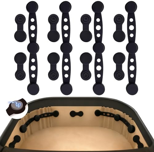 Feegela Magnete für Air Fryer Backpapier, 12 Stück, Schwarz | Silikon-Klett-Set, Lebensmittelqualität Silikon, Lange und kurze Clips, Zum Halten von Airfryer-Pergamentpapier