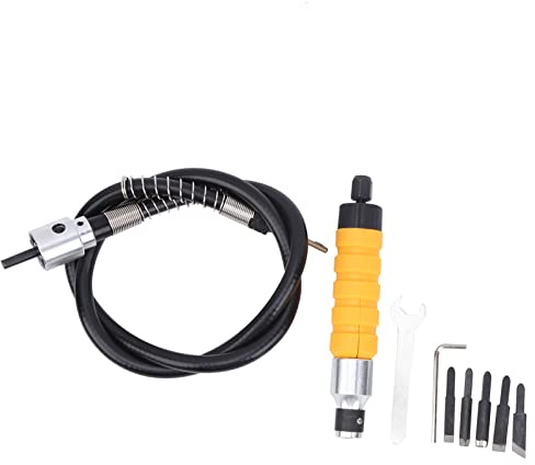Wood Carving Machine Electric Chisel Set Professional Woodworking Tools for Furniture Antique Floor Carving Bonsai Toys Figures Animals Sculptures 45 Steel 15.5cm Length