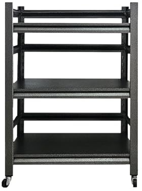 5-stöckiges schwarzes Edelstahl-Garagenregal, 1,8 m Höhe, Snap-on-Installation, keine Schrauben erforderlich, robustes Lagerregal für Lagerschuppen und Garage (60 x 40 x 80 cm)