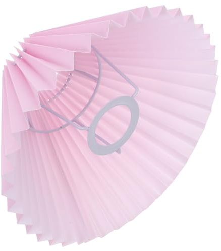 Plissierter Lampenschirm für Tischlampe aus Stoff in Rosa, Retro | Weiches Licht, Lichtdurchlässigkeit, Pflegeleicht, für Schlafzimmer und Wohnzimmer