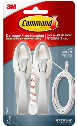 3M Lot de 2 supports pour câbles Command pouvant supporter un poids de 1 kg (Import Allemagne)