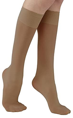 SOLIDEA Unisex Relax Kniehoch Kniestrumpf 70 Abgestufte Kompression 12/15 mmHg (Kamel, S)