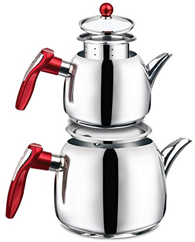 18/10 Stainless Steel Double Tea pot Samovar Turkish Tea Pot set (KUGU)