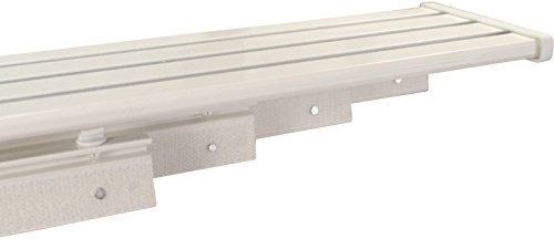 iso-design Gardinenschienen Set weiß, Schiene vorgebohrt 4 läufig aus Aluminium mit Kunststoff Paneelwagen, 240 cm (mittig geteilt)