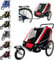 PAPILIOSHOP Leon – Faltbarer Kinderanhänger und Fahrradanhänger für 1 oder 2 Kinder, Multifunktional als Jogger und Anhänger für Outdoor-Aktivitäten (Rot)