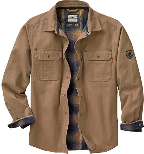 Legendary Whitetails Journeyman Veste Chemise doublée de Flanelle pour Homme, Manteau résistant à l'eau, vêtement d'automne Robuste, Orge, XX-Large Haut