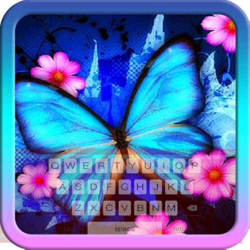 Beautiful Blue Butterfly Keyboard Theme Free Themes Backgrounds Wallpapers