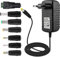 EFISH Adaptateur Secteur Portable Portable 12V 1A 12W,CA 100-240V à 12V pour Barrette LED,Réservoir de Poissons,Radio-réveil,Scanner,Interrupteur,Routeur,Haut-Parleur,T-COM+7 Prises Différentes