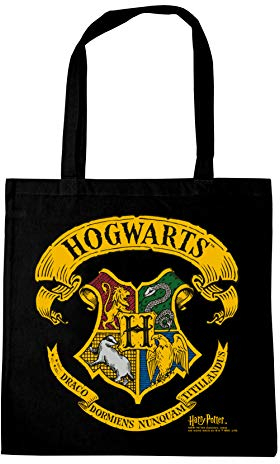 Logoshirt® Harry Potter I Hogwarts I Logo I Baumwolltasche I schwarz I Lizenziertes Originaldesign