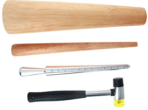 Utoolmart Metallring Sizer Dorn Armband Stick Gauge Messung Schmuck Werkzeug Hammer Set Schmuck Werkzeug