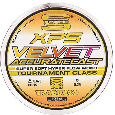 Trabucco Filo da Pesca Velvet Accurate Cast 300 m 0.35 mm Siliconato Ideale per Tutte Le Tecniche da Lancio