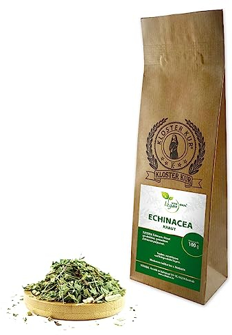 VITA IDEAL Vegan® ECHINACEA - Kraut 100g geschnitten & getrocknet - PURPURSONNENHUT - Purpursonnenhutkraut - ECHINACEAKRAUT - Kräuter Tee & Aufguss, ohne Zusatzstoffe.