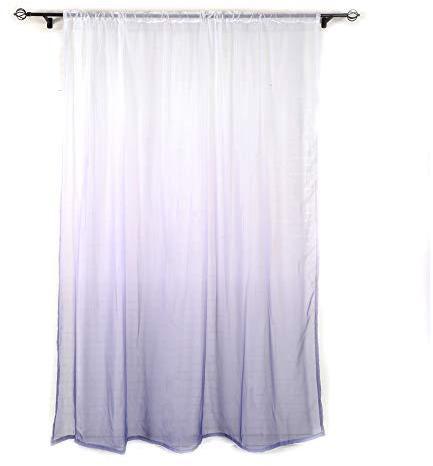 Chrasy 2er-Pack Gardinen Schals Voile Gardinen Gardinenschals Vorhänge Voile Schlaufenschal mit Farbverlauf für Schlafzimmer/Kinderzimmer Große Fenster(H 270 X B 100cm) (Lila)