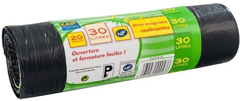 Sacs poubelle 30l poignées coulissantes