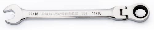 GEARWRENCH 86748 Clé combinée à cliquet à tête flexible à 4 degrés pour arc oscillant 11/16