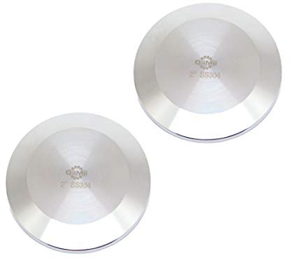 QiiMii SS304 2 Stainless Steel Sanitary Tri Clamp Clover Solid End Cap, 2 apck