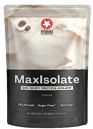 MaxiNutrition 100% Whey Premium-Proteinisolat Coffee 1KG, 84% Eiweiß, ohne künstliche Aromen, Eiweißpulver aus 100% Molke, 33 Protein-Shakes à 25g Eiweiß, low carb, low sugar , inkl. Vitamin B6