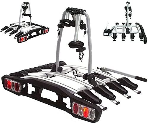 D+L Porte-vélos pour 4 vélos - 60 kg - Attelage de remorque pliable - 58001