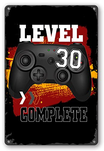 Lonmo Art 30 Geburtstag Schild Frauen Lustige Metallschilder 30 Geburtstagsschild Metallschild Männer Vintage Garage Poster Retro Schild Bar Deko Werkstattschild Gamer Geschenke 20x30 cm