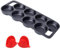 YOLOPLUS+ Pre-seasoned Cast Iron Muffin Pan with Heat Resistant Gloves，16 Inch 8 Cups Biscuit Pan with Handle for Biscuits, Cupcake,Muffins, and Scones