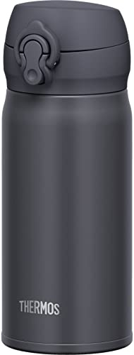 Thermos JNL-356 SMB Vacuum Insulated Portable Mug, 11.8 fl oz (350 ml), Smoke Black, Easy to Clean and Easy to Clean, Lightweight Type, One-Touch Opening, Stainless Steel Bottle, Hot and Cold