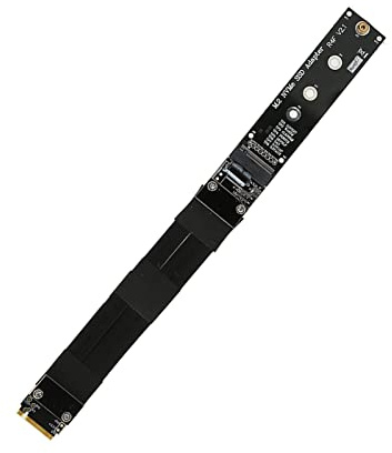 ASHATA SSD Verlängerungskabel, M.2 NVMe SSD Verlängerungskabel, PCB R44SF M.2 zu PCI E 3.0 X4 32G/BPS M Key Extender für Win für Linux (10cm)