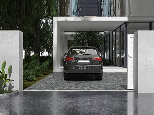 Vente-unique - Portail coulissant aluminium plein L374 x H180 cm blanc - NAZARIO