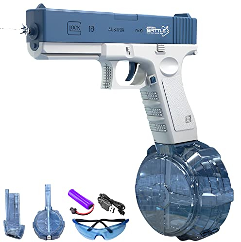 Elektrische Wasserpistole für Erwachsene und Kinder, Max Range 32ft Super One-Touch Automatische Wasserpistole 434CC + 58CC Große Kapazität Stärkster Wassersprüher Sommer Pool Beach Party Spielzeug