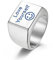 HIHELO Ringe für Damen Brief Blau Hellem Smiley Gesicht Ring Einfaches Temperament Männer Ring Paar Ring Freund Geschenk Geschenk-Steel,12#