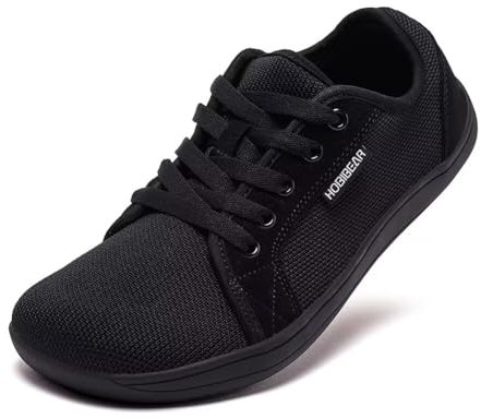 HOBIBEAR Unisex Wide Barefoot Shoes for Men Women Outdoor Trail Running Minimalist Walking Shoes Lightweight and Breathable(All Black,13 UK)