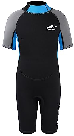 Gogokids Shorty Combinaison de Plongée Enfant, Neoprene 2.5MM Maillot de Bain pour Natation Activités Aquatiques 2-17 Ans