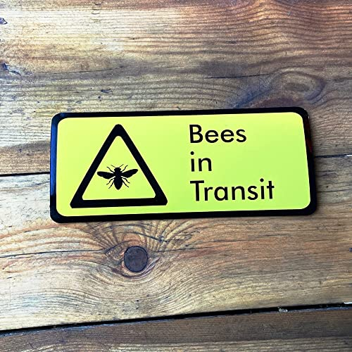 Imkerei Warnschild Caution Bees in Transit, kleines magnetisches Bienentransportschild, Ausrüstung für wiederholten Gebrauch, Schild für Auto oder Van