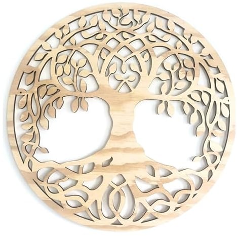 Pet-Jos Arbre de vie Décoration murale Arbre de vie Décoration murale Arbre de vie Décoration murale en bois Art mural Ornements géométriques Minimaliste Art mural Décoration à suspendre