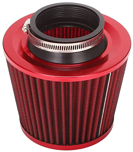 Dciustfhe Universal Car Air Filter Vehicle Induction Kit High Power Mesh Cone Red