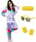 Alaiyaky 80er 90er Jahre Outfit Herren Damen, 80er Trainingsanzug mit Jacke Hose Schweißbänder Sonnenbrille, 90er 80er Jahre Kleidung Bad Taste Outfit für Karneval Halloween Paare (Lila, M)