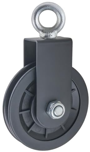 BEVDICNC Umlenkrolle Stahlseil 1 Stück mit Schaukelgurt Karabinerhaken,Umlenkrollen für Seile Rotation 360 Grad Pulley für DIY Zuhause Fitnessgeräte