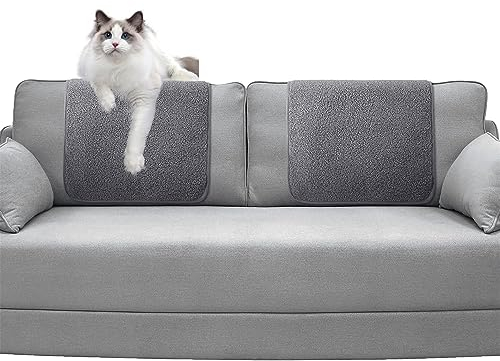 GYHH 2 Stück Sofa Kopfstütze Covers Liegestuhl Kopfstütze Protector Kopfstützenbezug Für Liegestuhl, Sherpa Winter Warm Sofa Kopfstütze Leder Protector (Light Gray)
