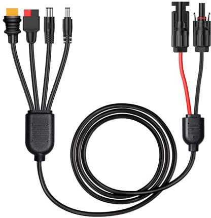 14AMG Solarpanel Ladekabel 4 in 1 Solarstecker für Solarstecker zu XT60,DC5521,DC7909 Anderson 10A auf DC-Stromkabel für Tragbare Generatoren Energiespecher RV