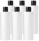 BPZXL 6 pièces 200ml Blanc flacons vides en plastique avec Bouchon à Charnière Noir Bouteilles Pour Cosmétique Savon Gel Huile essentielle Lotion le shampooing