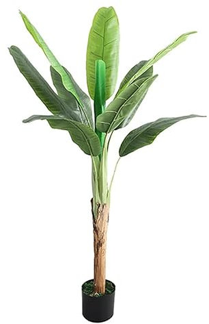 Artificial Trees 140cm/4.5ft Fake Tree Artificial Banana Tree Simulation Big-leaf Banana Tree For Home Artificial Plant Decor fine Decor