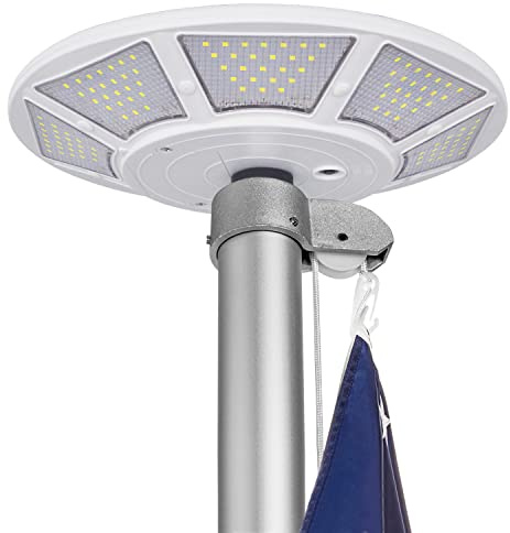 Etzeaxus Solar-fahnenmast-licht, 200 Leds, Superhelle Fahnenmast-Licht, Solarbetrieben, Für Den Außenbereich, 38,1 - 63, Innenflaggenmast, Bis Zu 12 Stunden, Wasserdicht Und 100, 5 Cm