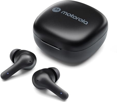Motorola Moto Buds 135 - True Wireless ENC Bluetooth Earbuds with Fast Pair & Micro-Charging Case - IPX5 Water-Resistant, Lightweight Comfort-Fit, Clear Sound - Black