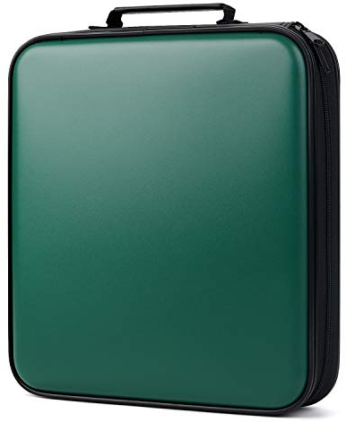 Fanspack DVD Storage CD Case Holder 160 Capacity CD Sleeves Green Disc Cases Binder for Car - Protective CD Hard Organizer Box - Large DVD Wallet for Movie/Music/Game & Portable CD Book