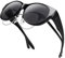 URUMQI Fit Over Glasses Polarised Sunglasses Womens Men, Trendy Round Cat Eye Sunglasses Over Glasses, UV400 Protection TAC Lens Sun Glasses Suitable for Daily Wear/Fishing/Golf