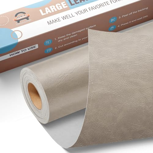 Leather Repair Kit for Furniture 16x 31.5 Leather Tape Repair Patch Self Adhesive Sofa Vinyl Repair Patch Kit for Car Seat,Couch,Boat Seat,Chair - Classic Gray