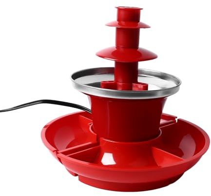 Fontaine à Chocolat électrique à 3 étages, Fontaine à Fondue pour Les Fêtes Tremper Les Fraises Les Quartiers de Pommes Les Légumes Couler La Sauce Bbq, 17 Ounce Eu Plug 220v